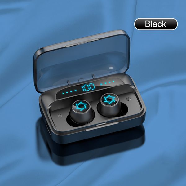 

s15 bluetooth earphone touch fingerprint tws wireless headphones 8d stereo noise reduction handsheadset earbuds for phone black white
