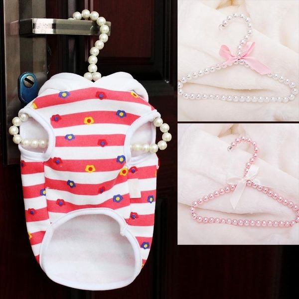 

clothing hanger for kids children pet dog catdropship fashion plastic pearl bow clothes laundry storage & organization