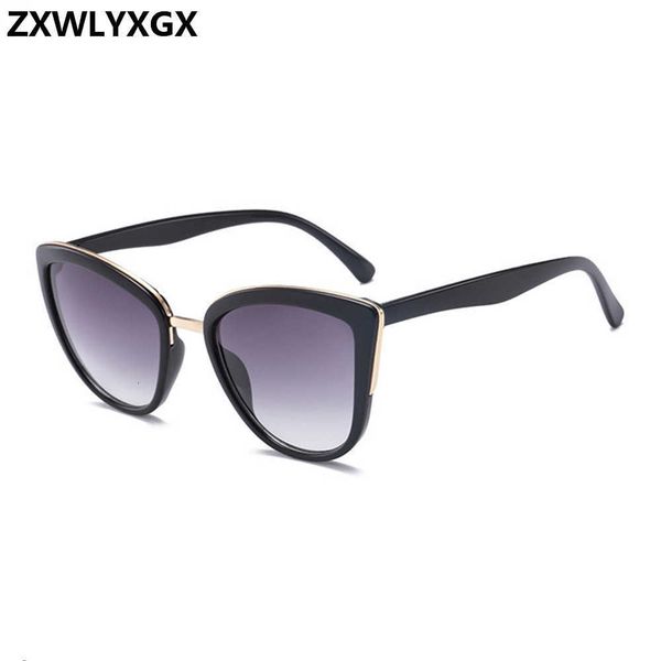 

luxury designer sunglasses zxwlyxgx cat eye women brand designer vintage gradient glasses retro cateye sun glasses eyewear uv400, White;black
