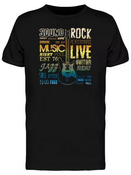 

Music Festival Attribute Graphic Men's Tee -Image by Shutterstock, White;black