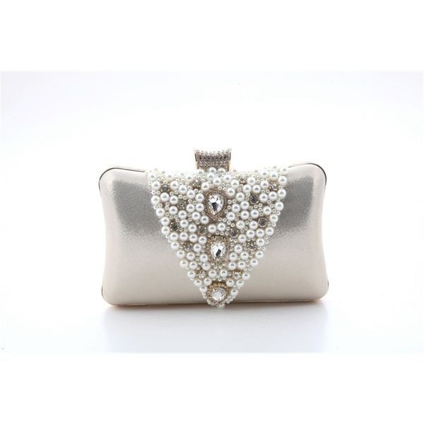 

new pearl water drill fashion hand cheongsam slant cross bag