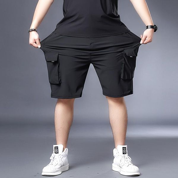 

plus 7xl 6xl 5xl ultra-thin breathable cargo shorts men summer casual mulit-pocket 2021 joggers trousers men's, White;black