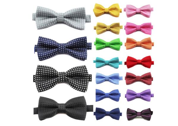 

bow ties 18 color green blue dot boy polyester bowtie fashion children small butterfly knot party tie, Black;gray
