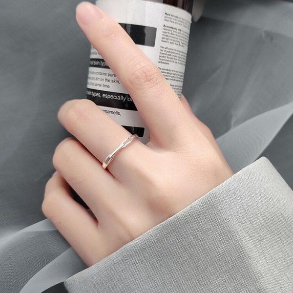 

wedding rings dzot 2021 silver simple line chain ladies adjustable ring anniversary party banquet exquisite girlfriend gift jewelry, Slivery;golden