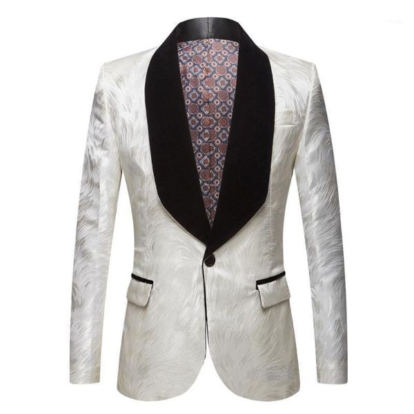 

men's suits & blazers mens fashion big shawl lapel 2 pieces set white wedding groom quality jacquard banquet tuxedo, White;black