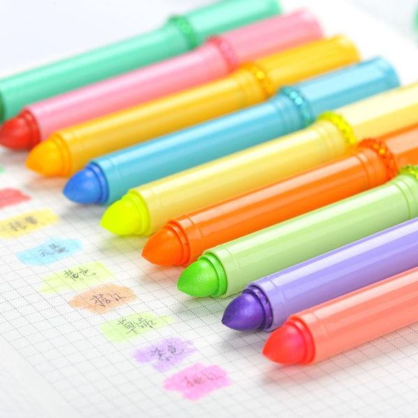 

highlighters 40 pcs/lot bling lipstick highlighter pen water based crayon marker for book office accessories school supplies f607, Black;red