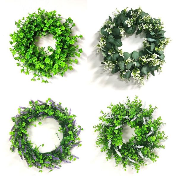 

decorative flowers & wreaths 23 style artificial flower wreath simulation garland door knocker round leaf wedding party hanging decoration
