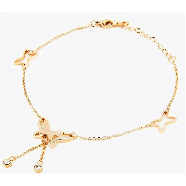 

anklets 1 piece stainless steel butterfly anklet for women, Red;blue
