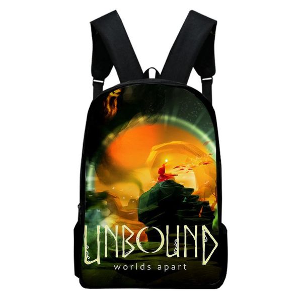

backpack unbound worlds apart game cartoon 3d boys girls oxford waterproof schoolbag women men casual travel laptop