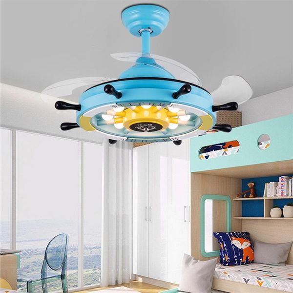 

ceiling fans fairy modern child fan lights with remote control 3 colors led blue for home kid's room kindergarten bedroom restaurant