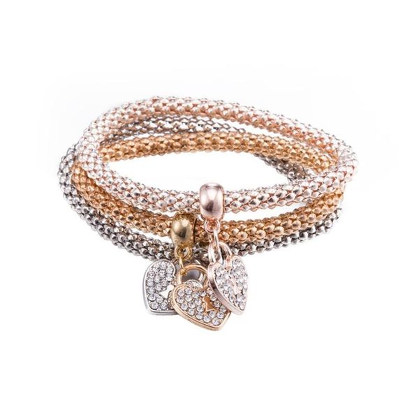

tennis vc97 elegant heart lock 925 sterling silver zirconia stone bracelet for women wedding jewelry, Golden;silver