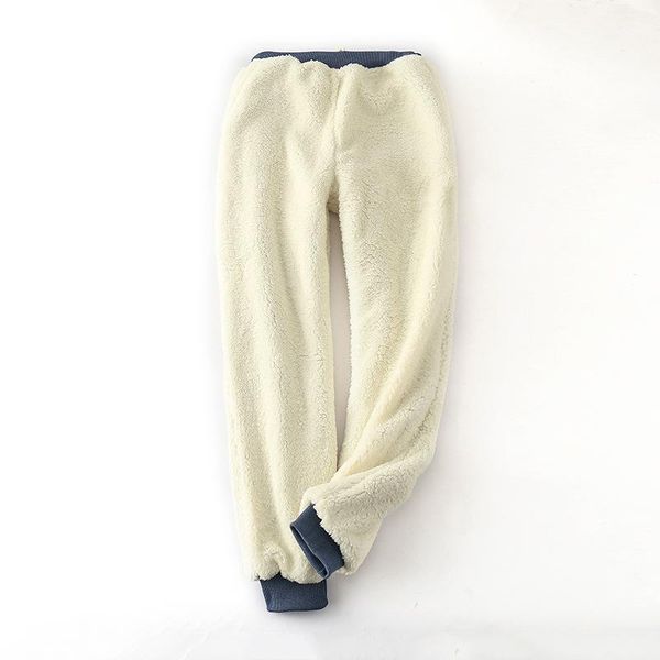 

winter lambskin thicker elastic waist pants loose large size solid color cotton harem women casual warm trousers women's & capris, Black;white