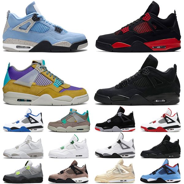 

r jumpman 4 4s basketball shoes for women men university blue taupe haze red thunder white oreo mens trainers sports sneakers dropshipping