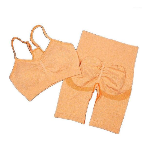 

yoga outfit hesapp2 women's workout set seamless bra shorts running wear gym