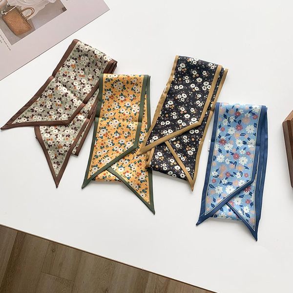 

scarves spring ribbon women's elegant korean silk scarf sweater with decorative binding bag, Blue;gray