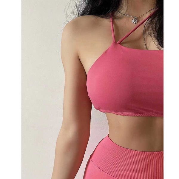 

thin shoulder sports underwear women's net red running shockproof gathered sling yoga bra, Black;white