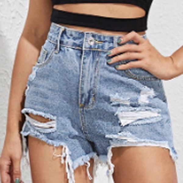 

arrival female fashion summer women denim high waists ripped hole blue plus size night club shorts women's jeans