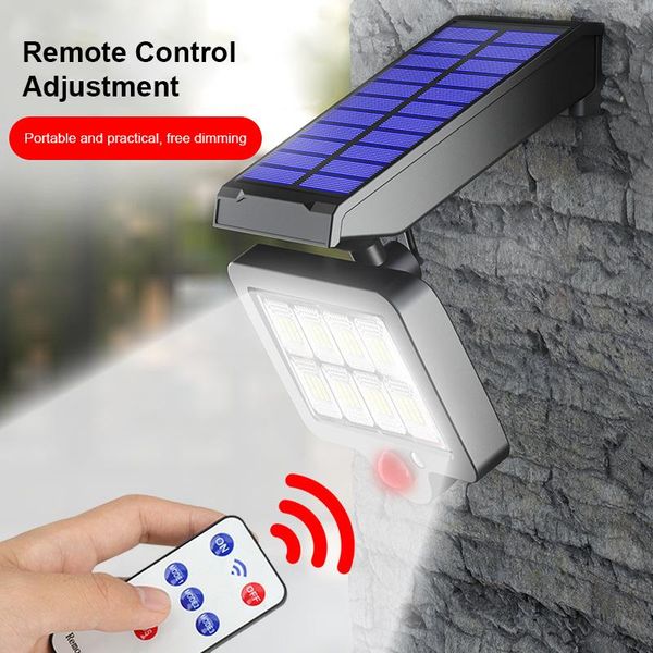 

solar lamps 128led cob powered wall light outdoor waterproof motion led lamp for park courtyard fence garden decoration