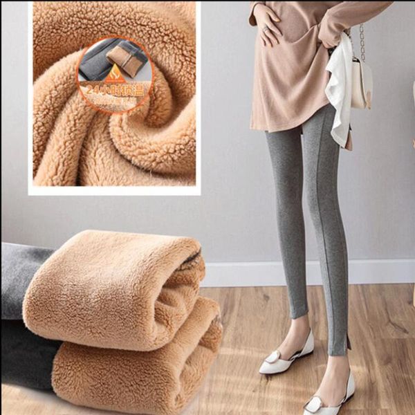 

thickened high waist leggings maternity clothes pregnant women trousers warm pants 2021 spring winter clothing bottoms, White