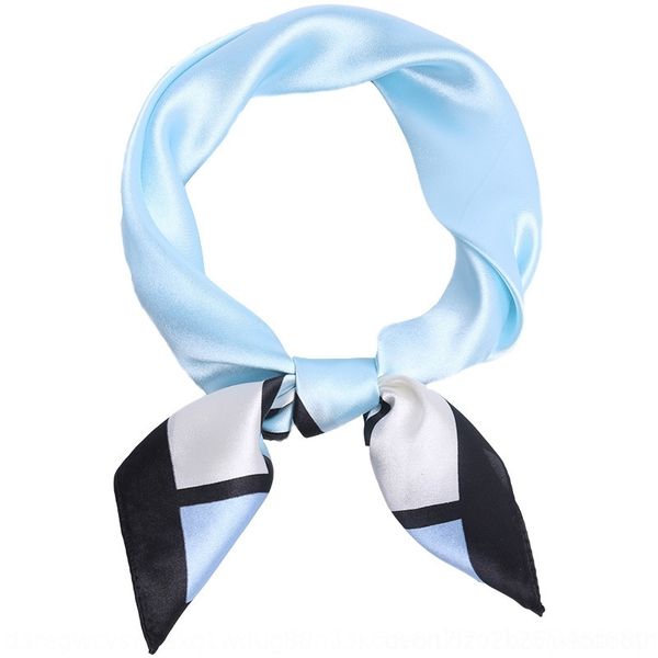 

ul3 korean scarves and scarves scarfimitation silk satin printing cravat small square 60 professional square women's ties summer thin s, Black;gray