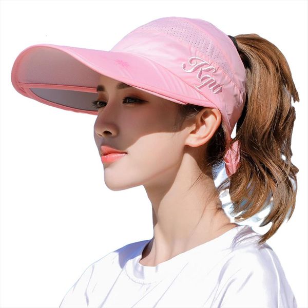 

women outdoor protective sun hat summer visor adjustable breathable wide big brim cap uv protection beach for lady, Blue;gray