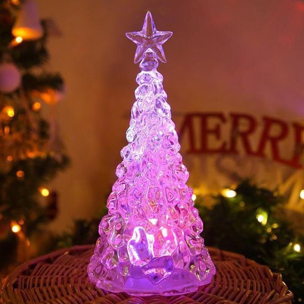 

christmas decorations acrylic led tower colorful flashing decoration night light indoor holiday atmosphere *25