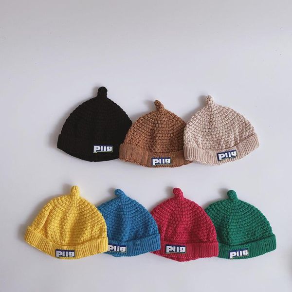 

hair accessories children's woolen hats baby knitted letter printed kids cap warm beanie 2-6yrs toddler, Slivery;white