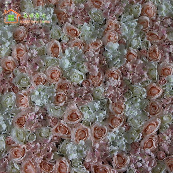 

Sweet Home Flower Wall Artificial Silk Rose Light Pink And White Hydrangea Row Wedding Background Decoration Decorative Flowers & Wreaths
