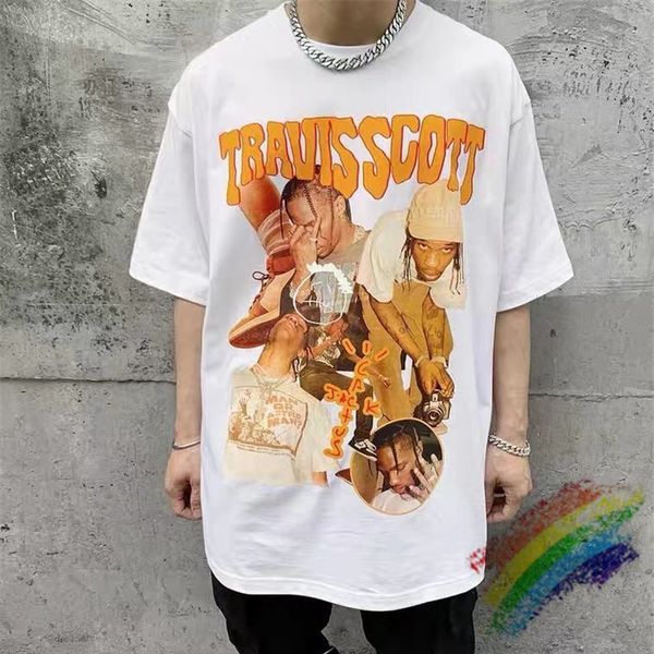 

men's t-shirts scott travis 2021ss cactus jack t shirt of the hip hop rapper print tees, White;black