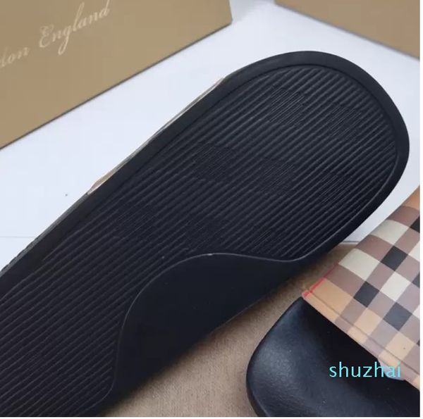 

mens womens summer sandals beach slide home plaid slippers black white flat scuffs sliders trendy runner shoes comfort print