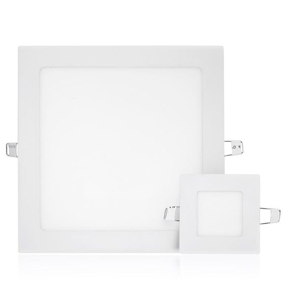 2021 Painel de LED Luz 6W 9W 12W 15W 18W Quadrado redondo Spot LED Light Light AC85 ~ 265V Luz de teto Interior recuado downlight