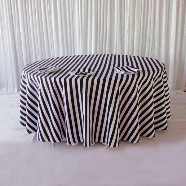 

table cloth 10 pcs 120" printed black and white striped for wedding party decoration