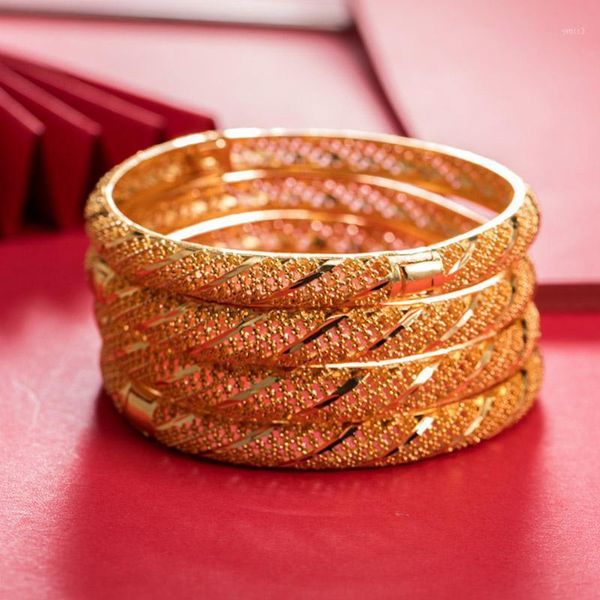 Bangle 4Pieces Bracciale per bambino Dubai Bangles Gioielli africani etiopi Il Medio Oriente arabo può aprirsi