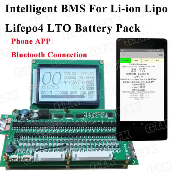 Интеллектуальные Bluetooth BMS 70A 100A 150A 200A 300A с ЖК-дисплеем для Li-IonePO4 / 7S -24S 8S-24S / 10S -24S Li-Ion / 10S -24S