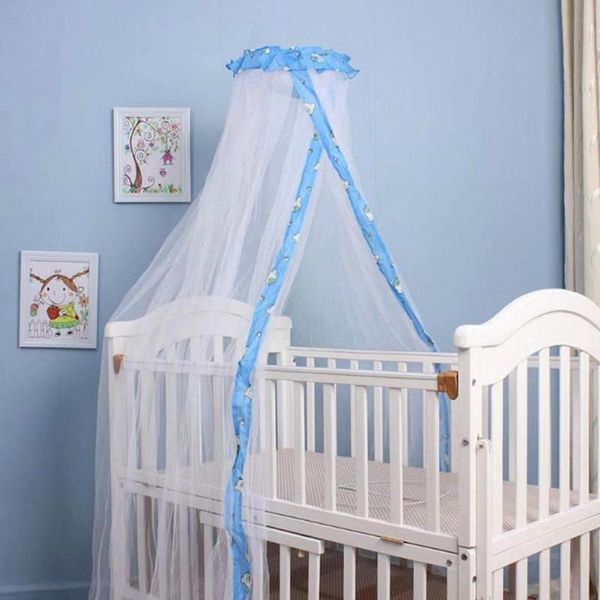 

baby infant crib bed lace trim mosquito net dome canopy