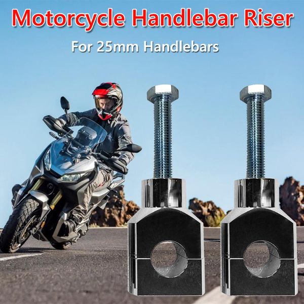 

bars clamp handle bar risers cnc aluminum alloy motorcycle handlebar flat for 25mm universal handlebars