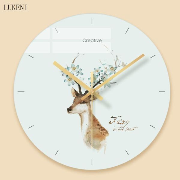 

wall clocks flowers antlers tempered glass clockwall decor home