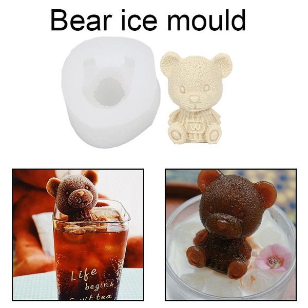 

bear ice cube mold kitchen and bar supplies summer creative milk tea cola silicone whiskey baking moulds