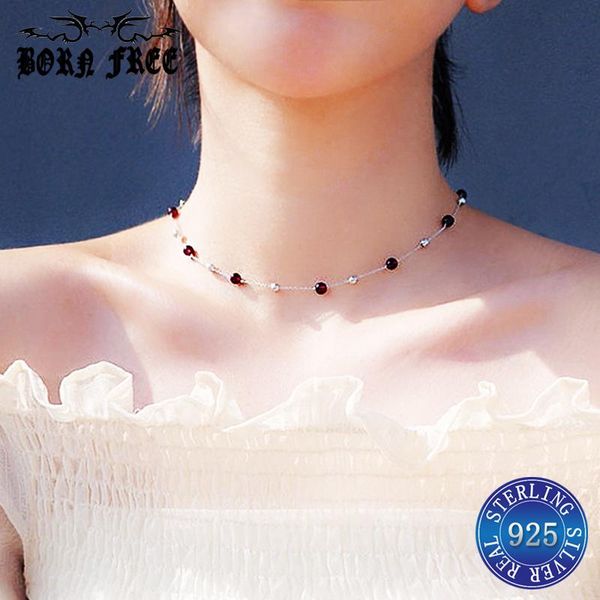 

pendant necklaces pendulum pendants silver 925 jewelry choker kolye collares collier femme garnet necklace sieraden maken colare