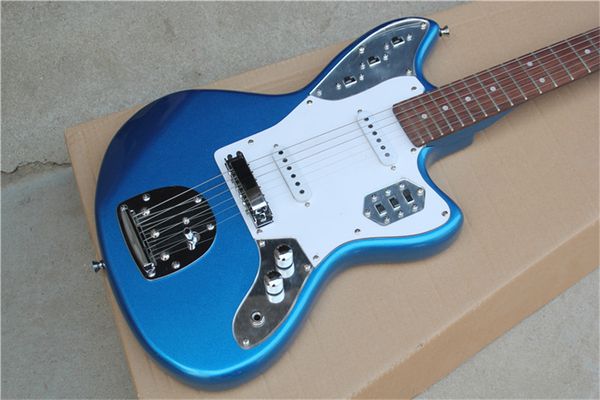 

6 strings light blue electric guitar with rosewood fretboard,white pickguard