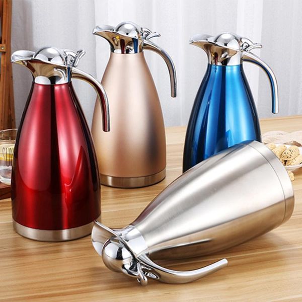 

stainless steel water bottle pot insulated kettle thermal household container for home restaurant (champagne 1.5l bottles