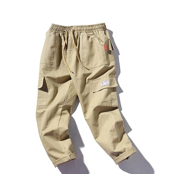 

overalls men's trendy brand autumn loose multi-pocket bunle casual pants, Black