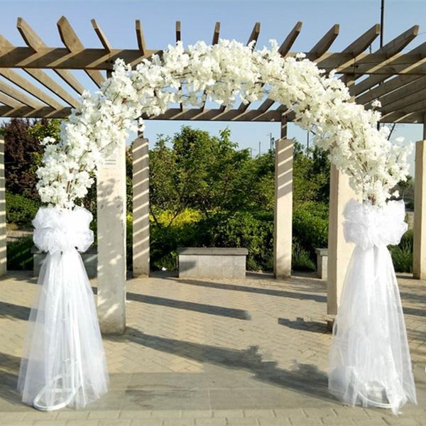 

party decoration luxury wedding centerpiece metal flower arch door cherry stand with blossoms for decor backdrop
