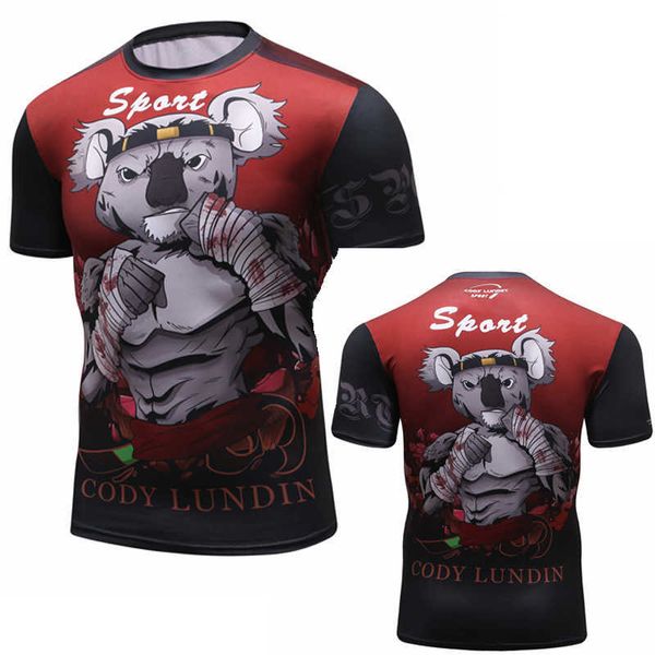 BJJ Rashguard T-Shirt Herren Kompression MMA Fitness Muscle Fight TOP Muay Thai Tees Jiu Jitsu Tight Fightwear 210629
