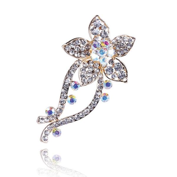 

pins, brooches beadsland alloy inlaid rhinestone brooch design fashionable high-end clothing accessories pin woman gift br0020, Gray