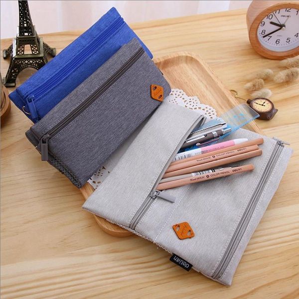 

simple type fabric pen pouch business trip stationery storage bag man pencil case soft light easy to carry office supplies 66705 bags