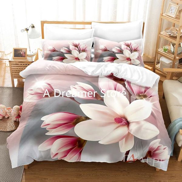 

bedding sets pink graceful orchid set fashion flowers duvet cover decor bedclothes for adults woman 2/3pcs with pillowcase