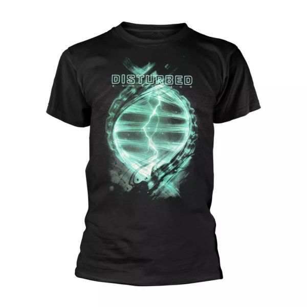 

disturbed evolutionary official t-shirt men unisex, White;black