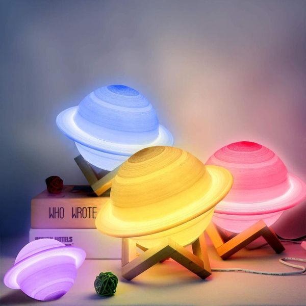 

table lamps 16 color touch sensitive&remote controll 3d planet light room decoration galaxy lamp for bedroom office living kids gifts
