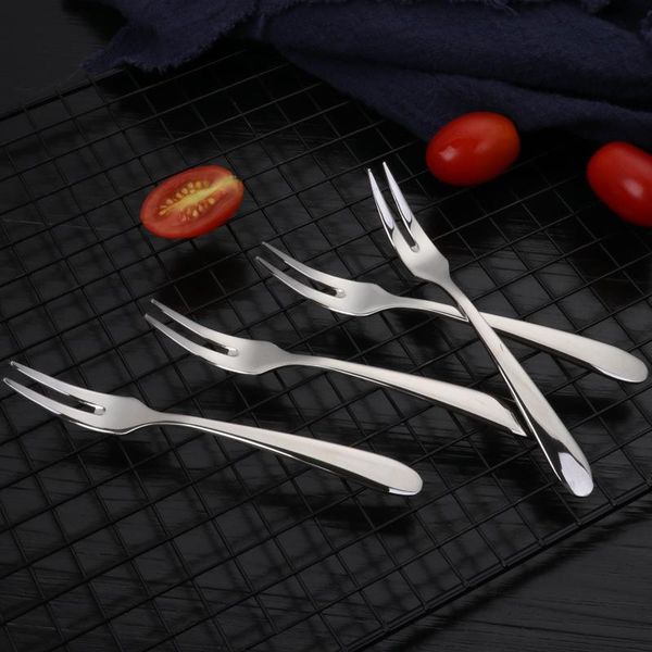 

forks 304 stainless steel fruit fork style tableware pastry two teeth